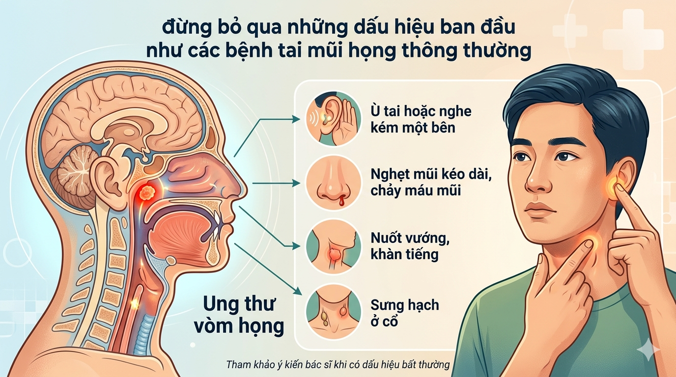 Vì sao nam giới dễ mắc ung thư vòm họng?