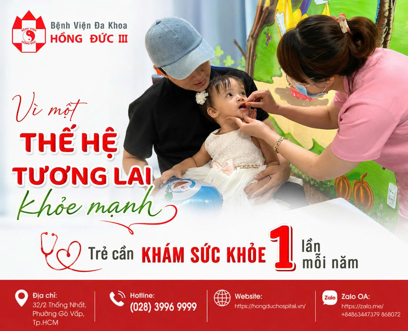 Trẻ dưới 6 tuổi phải được khám sức khỏe định kỳ ít nhất 1 lần mỗi năm