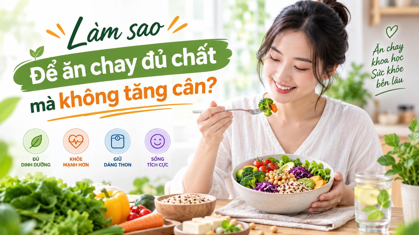 Làm sao để ăn chay đủ chất mà không tăng cân?