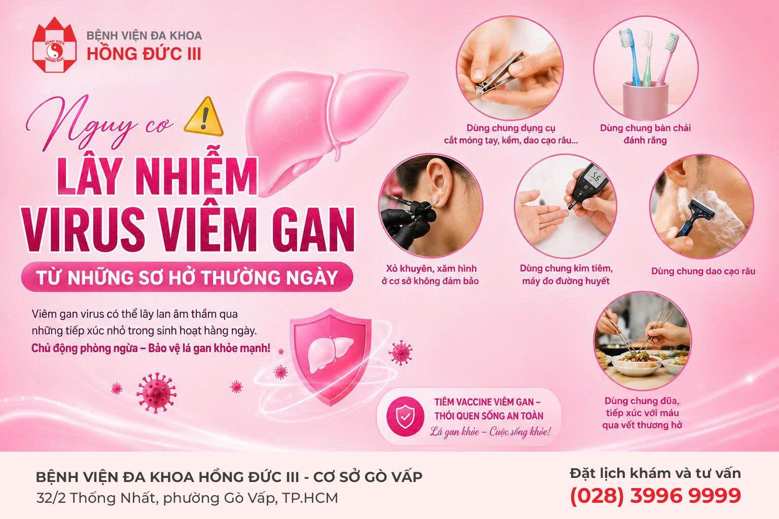 Nguy cơ lây nhiễm virus viêm gan từ những sơ hở thường ngày