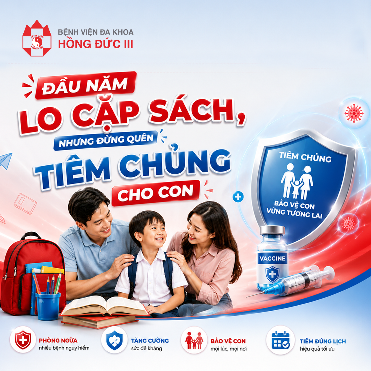 ĐẦU NĂM LO CẶP SÁCH, NHƯNG ĐỪNG QUÊN TIÊM CHỦNG CHO CON
