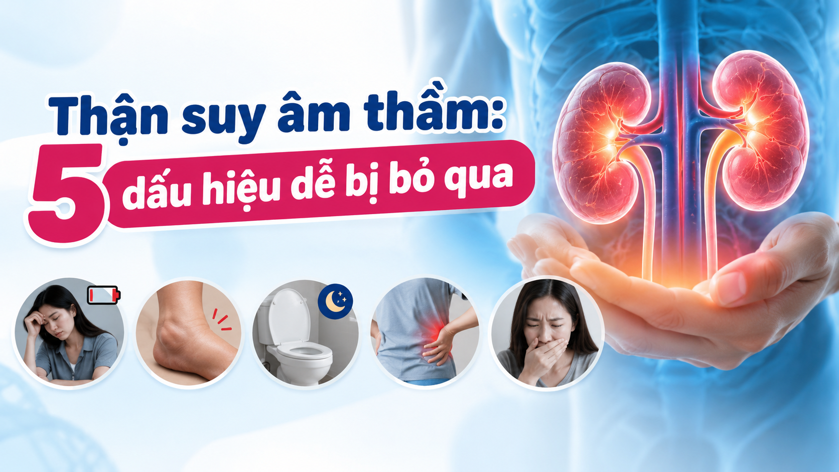 Thận suy âm thầm: 5 dấu hiệu dễ bị bỏ qua