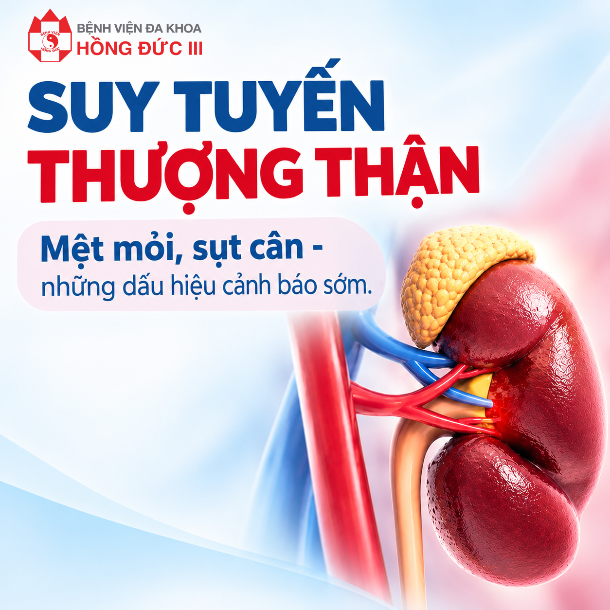 SUY TUYẾN THƯỢNG THẬN: 
Mệt mỏi, sụt cân - những dấu hiệu cảnh báo sớm