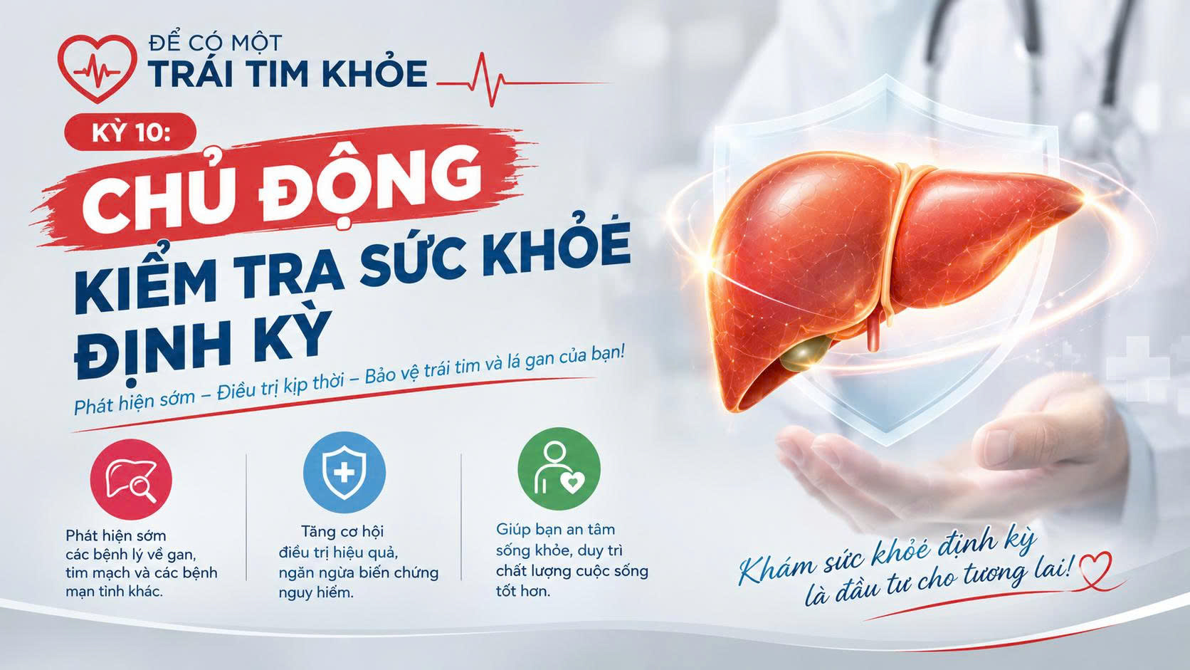 ĐỂ CÓ MỘT TRÁI TIM KHỎE
Kỳ 10: CHỦ ĐỘNG KIỂM TRA SỨC KHỎE ĐỊNH KỲ