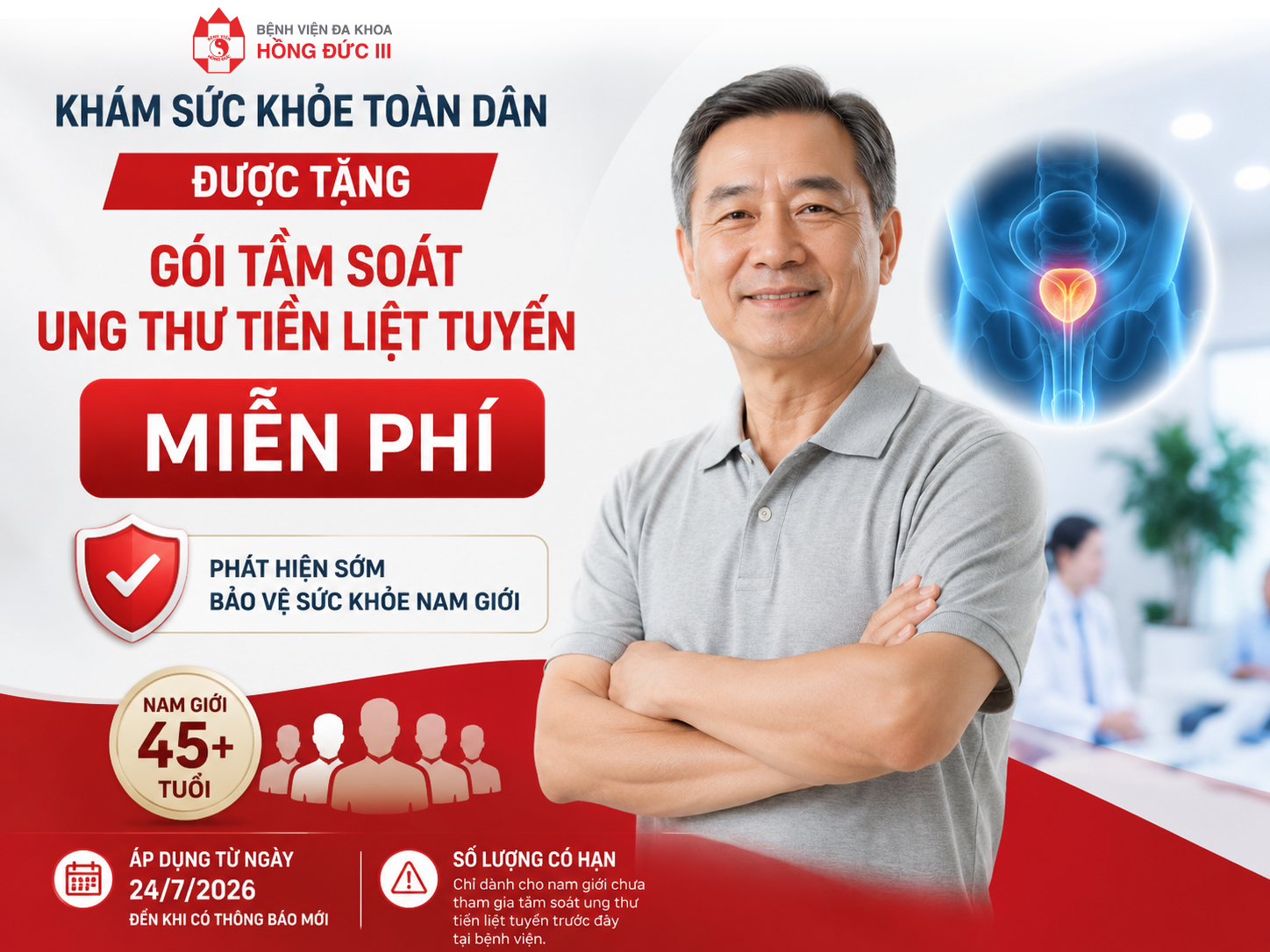 Khám sức khỏe toàn dân được tặng gói tầm soát ung thư tiền liệt tuyến miễn phí