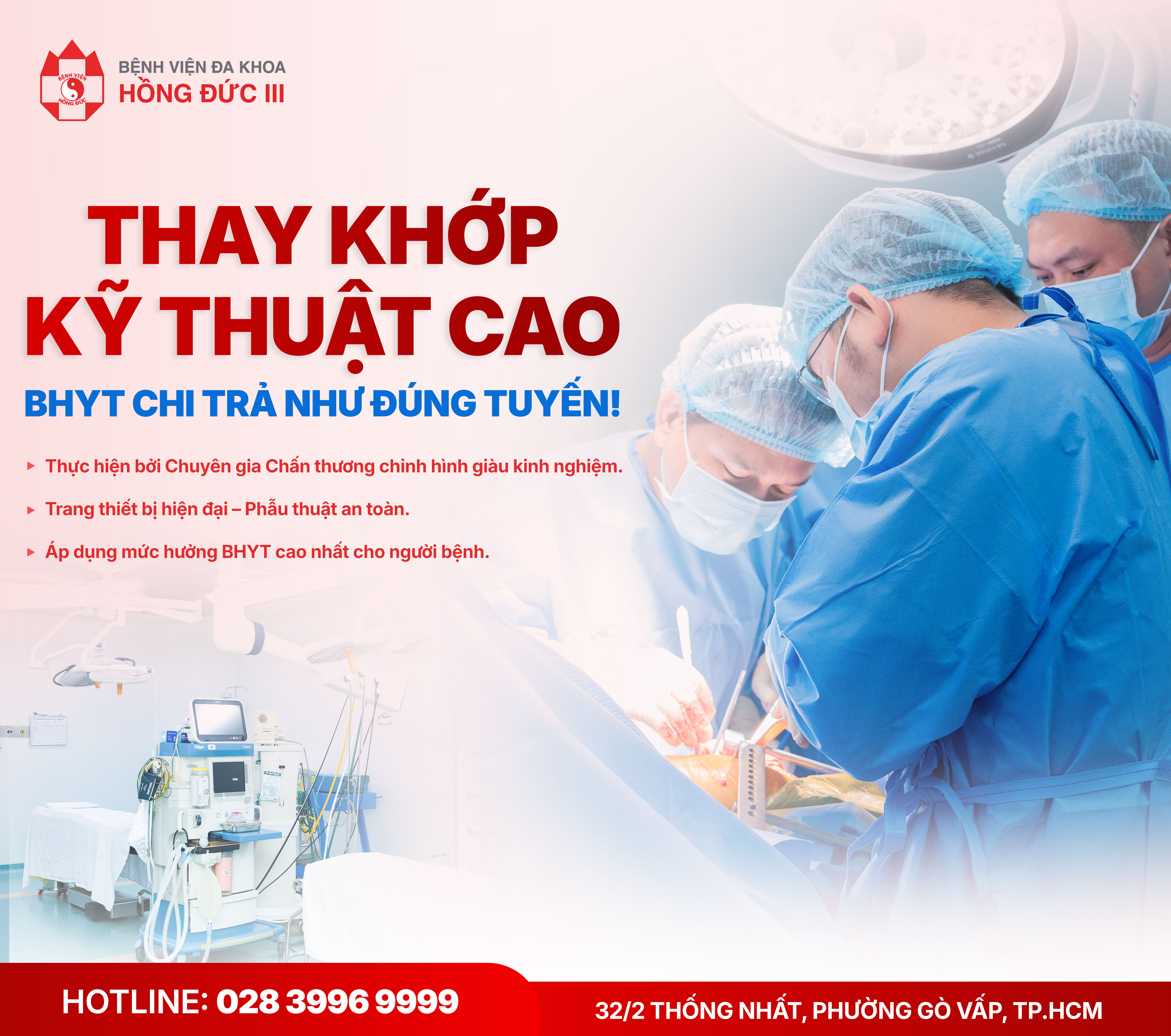 Thay khớp háng, khớp gối được BHYT chi trả